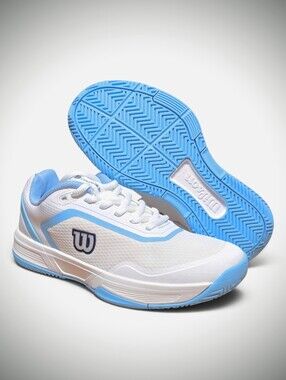 NEW Wilson Women's 10.5 Courtglide Tennis Shoes White/Blue Sneakers Pickleball